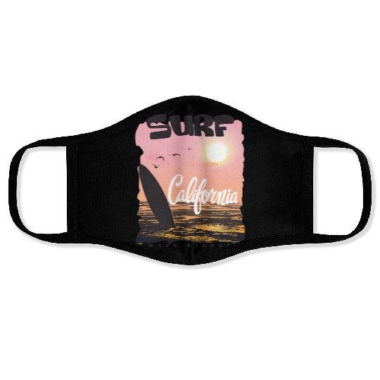 Summer Surf Wave Riders Face Masks