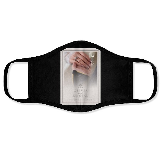 Light Pink Elegant and Minimal Wedding Invitati Face Masks