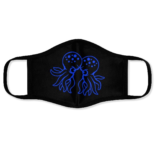 2 Octopus friends Two fighting enemies Rivals Team Face Masks