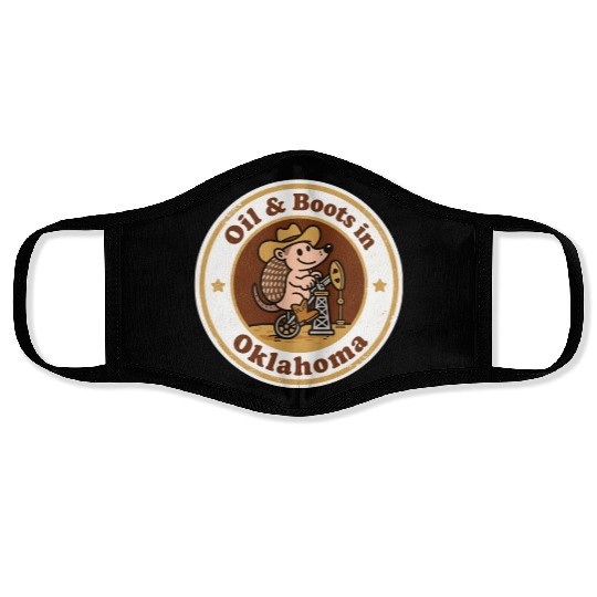 Oil Boots Oklahoma Vintage Artwork Face Masks