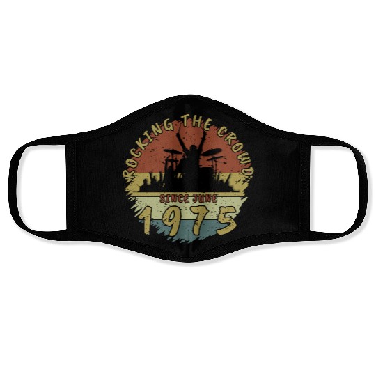 50th Birthday Rocking the crowd DRM 06/1975 Face Masks