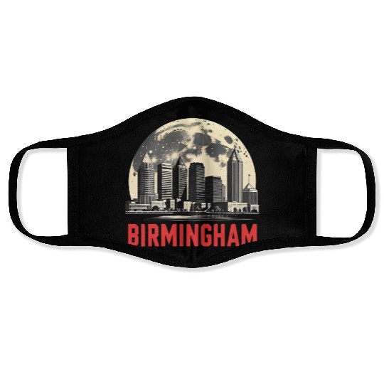 Birmingham City Albm Skyline Full Moon Face Masks