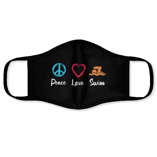 Peace Love Swim Face Masks