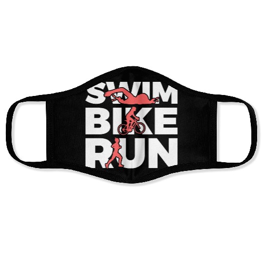 Swim Bike Run Repeat Face Masks