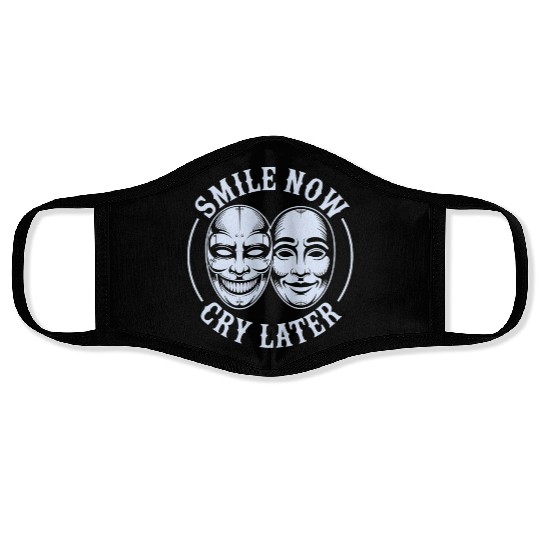 Smile Now Cry Later Ink Face Masks