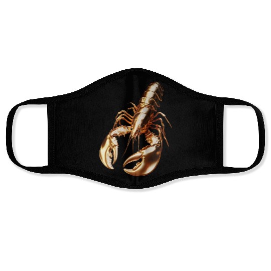 Golden Lobster – Elegant 3D Sea Animal Art Face Masks