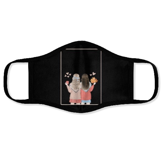 Family, friends, and grateful hearts Face Masks