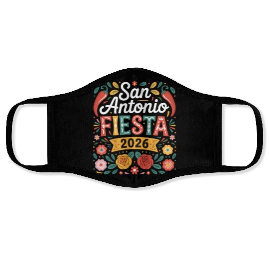 San Antonio 2026 Fiesta Cinco De Mayo Texas Face Masks