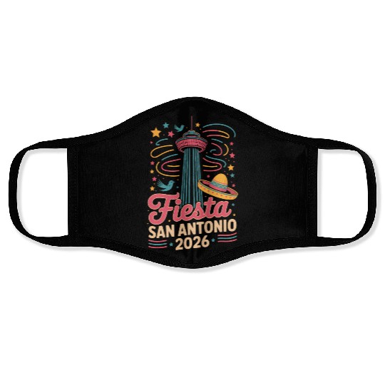 Funny San Antonio 2026 Fiesta Cinco De Mayo Tex Face Masks