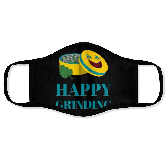 Cheerful Smiling Pills and Broccoli Design Face Masks