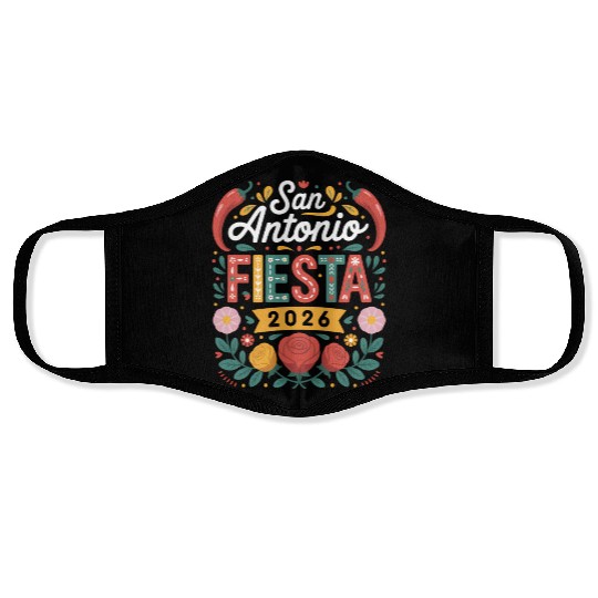San Antonio 2026 Fiesta Cinco De Mayo Texas Face Masks