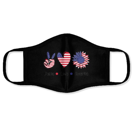 Peace Love America Face Masks