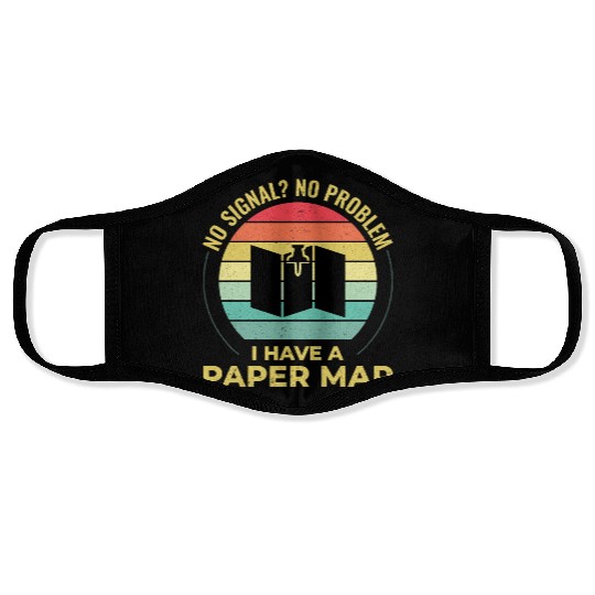 GIS Analyst Map Pin Sunset Retro Face Masks