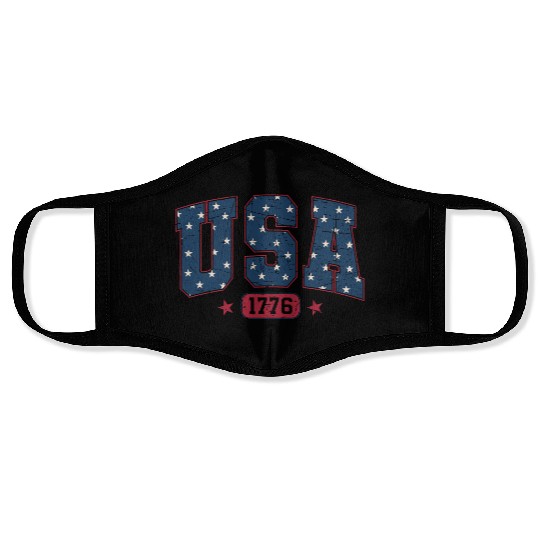 Usa 1776 Svg 4th of July Usa Varsity Face Masks