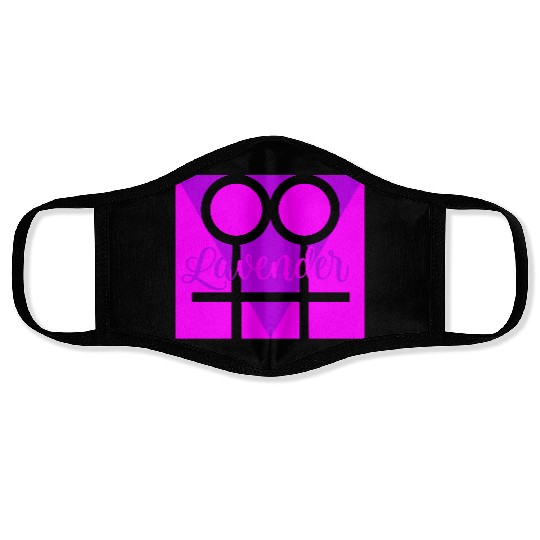 Women Symbol with Lavender Triangle Face Masks
