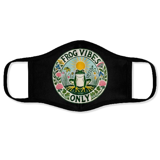 Frog Vibes Only Please Face Masks