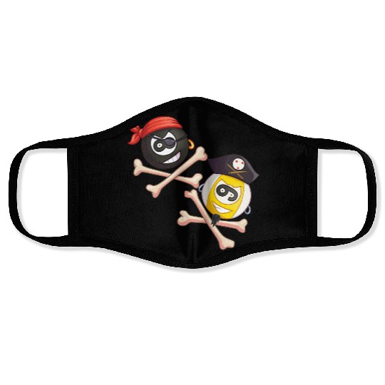8-ball & 9-ball pirate duo (Pocket) Face Masks