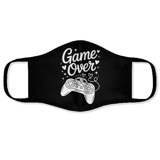 Game Over Wedding Gamer Rings Controller Face Masks