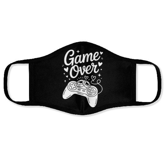 Game Over Wedding Gamer Rings Controller Face Masks