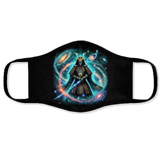 Celestial Samurai Warrior Galaxy Sword Art Face Masks