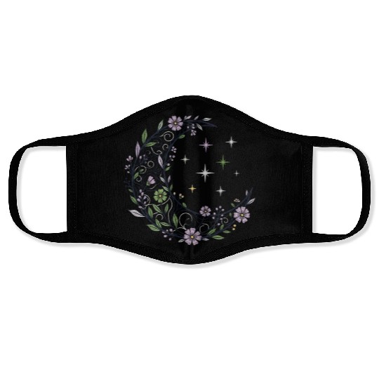 Elegant Floral Crescent Face Masks