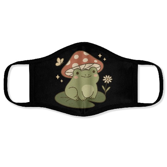 Frog Mushroom Cottagecore Face Masks