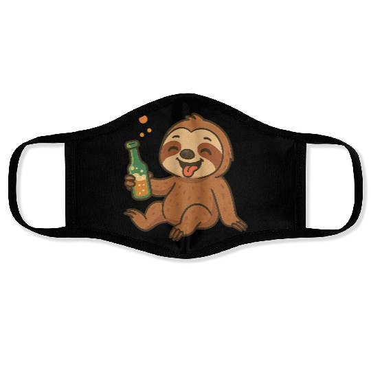 Drunk Party Sloth Face Masks