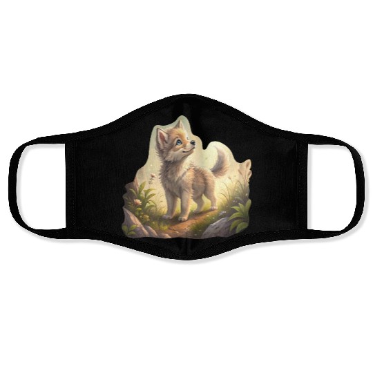 Autumn Whispers Wolf Pup Face Masks