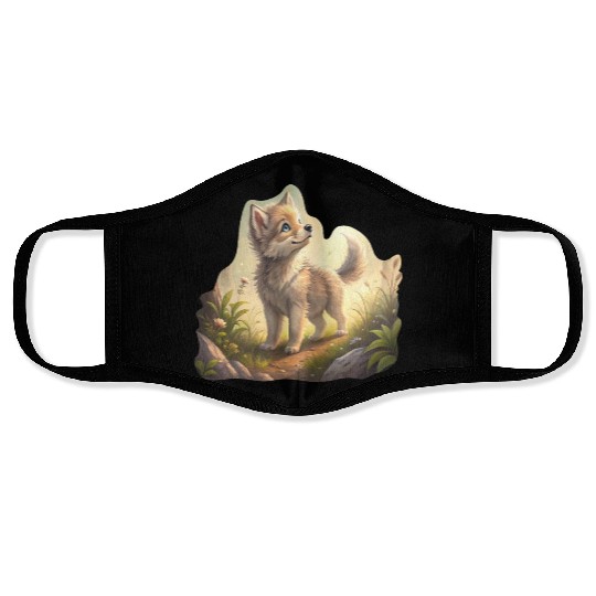 Autumn Whispers Wolf Pup Face Masks