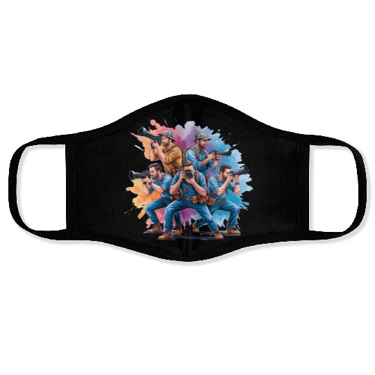 Camera Fireworks - Creatives in Action Face Masks