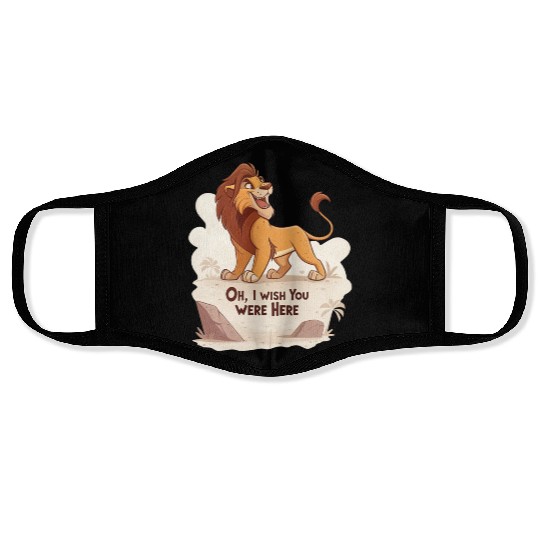 Lonely Lion Longing Face Masks