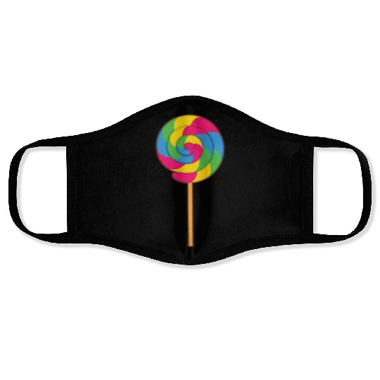 Lollipop Rainbow Sucker Candy Halloween Costume Face Masks