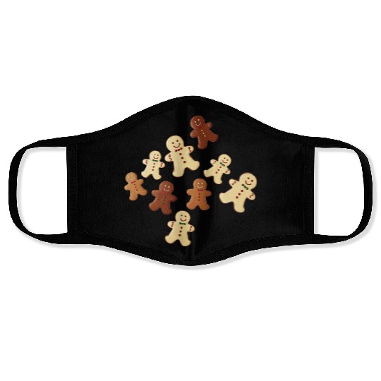 Gingerbread Man Cookie Christmas Face Masks