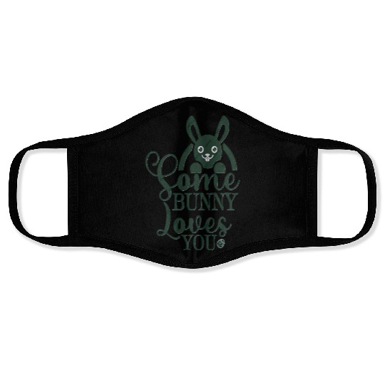 Bunny Loves You Sweet Playful Design Face Masks