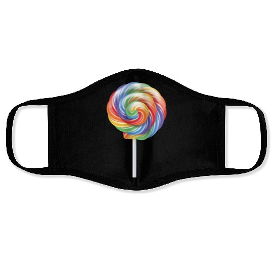 Lollipop Rainbow Sucker Candy Costume Halloween Face Masks