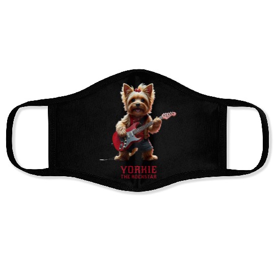 Yorkie the Rockstar Face Masks