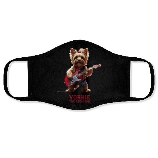 Yorkie the Rockstar Face Masks