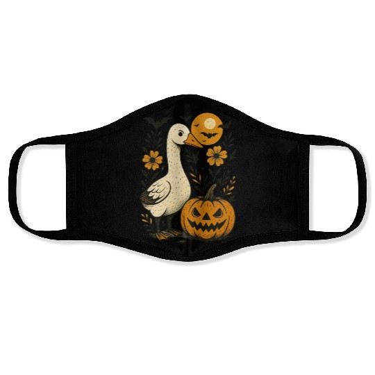 Goose Halloween Fall Silly Goose Boho Flower Face Masks