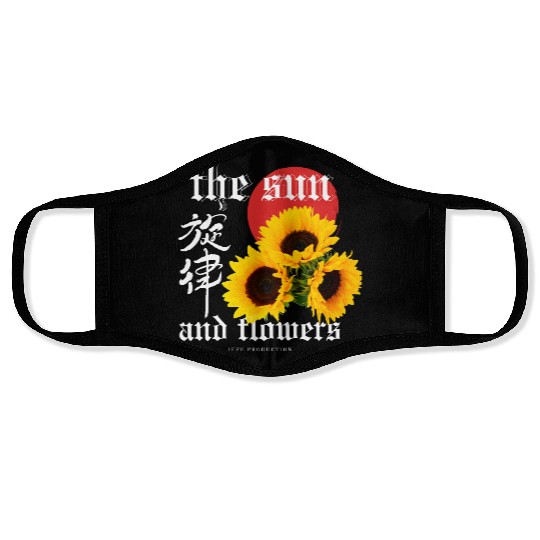 Japanese sun flower Dark Fantasy Face Masks Design