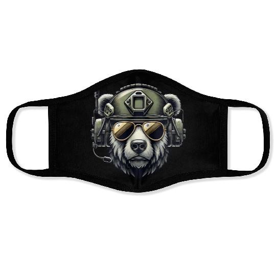 Bear Military Design Face Masks