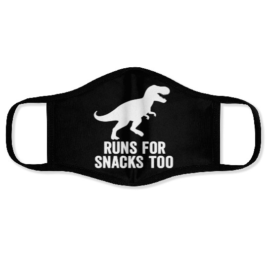 T rex runs for snacks too Face Masks