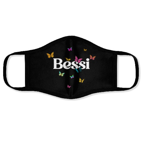 BESSI - beautiful girl name with cute butterflies Face Masks