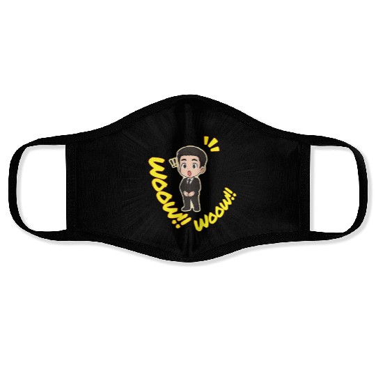 Surprised Business Man Illustration Face Masks