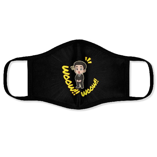 Surprised Business Man Illustration Face Masks