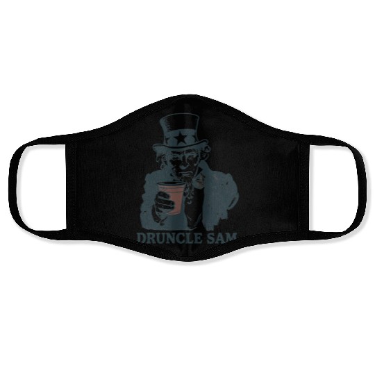 Druncle Sam Funny 4th Of July Druncle Sam Face Masks