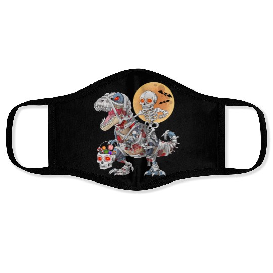 Skeleton Riding Zombie Mummy Dinosaur Halloween Face Masks