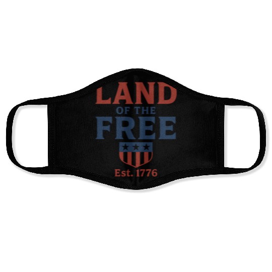 Land of the Free Patriotic Badge Face Masks