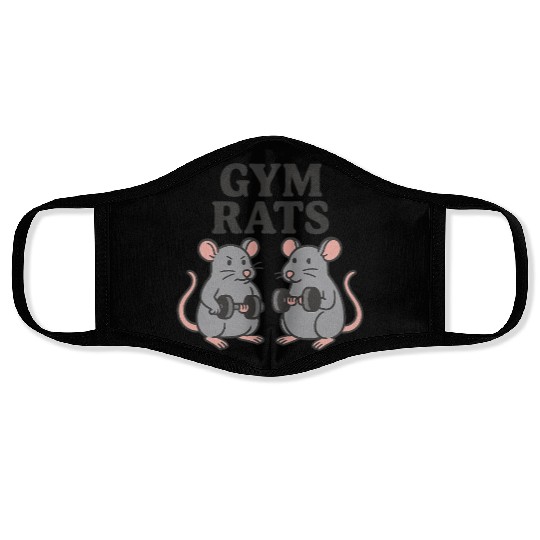 Gym Rats Illustration for Fitness Enthusiasts Face Masks
