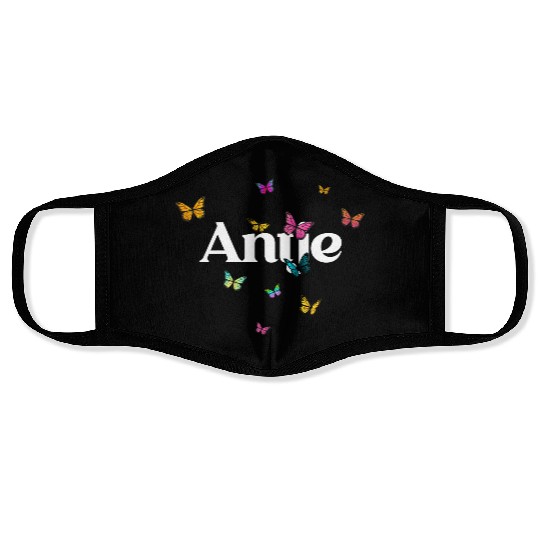 ANTJE - beautiful girl name with cute butterflies Face Masks