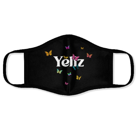 YELIZ - beautiful girl name with cute butterflies Face Masks